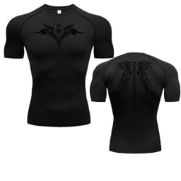 Men's Compression Shirt Anime Print Gym Sport Quick Dry Gym TShirts Fitness Athletic Undershirts Elasticity Tops Tee Summer Male