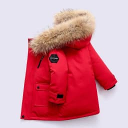 Boys Thickened Coat Thicken Winter Warm Jackets Children's Hooded Cotton Outerwear New Teenagers Large Fur Collar Clothing