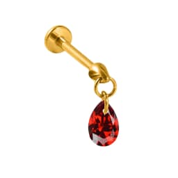 ASTM F136 G23 Titanium Bullet Head Threadless CZ Drop Pendant Pin Push in Lip Stud Drop Daith Conch Earring 16G 18G 20G