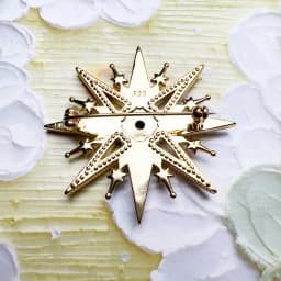 Gold Plated Brooch Colorful Royal Star Brand New Fine Jewelry Bohemia Gift For Women in Solid 925 Sterling Silver