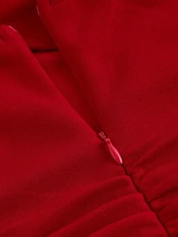 Red Rose Pure Desire Wind Waist Sleeveless Bow Hanging Neck Strap Naked Back Sexy Slimming and Slimming Solid Color Dress