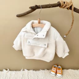 Winter Coat Girl Woolen Fleece Jacket Buttons Baby Stand CollarTops Baby Boys Warm outerwear Cotton Clothing Infant 0-3 You