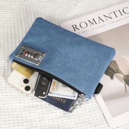 Money Bag Bank Deposit Bag Portable Medicine Bag Small Wallet with Lock for Cash Coins