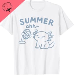 Axolotls of The World Kawaii Types of Axolotl Fish Amphibian T-Shirt Cute Tshirts Women Clothing Tops Cotton Kawaii Clothes