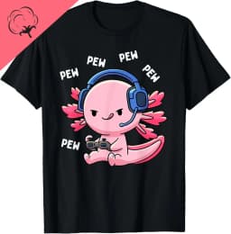 Axolotls of The World Kawaii Types of Axolotl Fish Amphibian T-Shirt Cute Tshirts Women Clothing Tops Cotton Kawaii Clothes