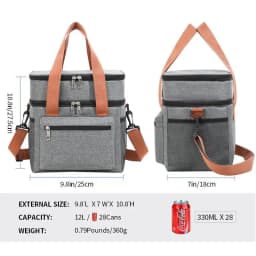 Multifunctional Double Layers Tote Cooler Lunch Bags for Women Men Large Capacity Travel Picnic Lunch Box with Shoulder Strap