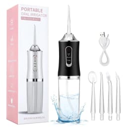 Oral Irrigator Portable USB Rechargeable Dental Water Flosser Water Jet Floss Tooth Pick 4 Jet Tip 220ml 3 Modes IPX7 Waterproof