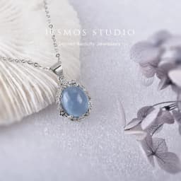 ITSMOS Natural Aquamarine Branch Pendant Necklace Aquamarine Gemstone Plant Necklace for Women Girl Handmade Jewelry