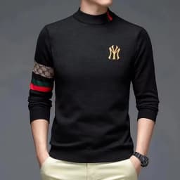 High end luxury designer brand embroidery sweater men's round neck knitted pullover autumn and winter fashion men's clothing