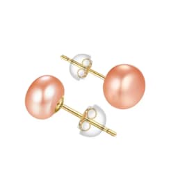 Senlissi- Genuine FreshWater Pearl Stud Earrings For Women 7-8-9 White Pink Pearls 925 Sterling Silver 18K Female Party Jewelry