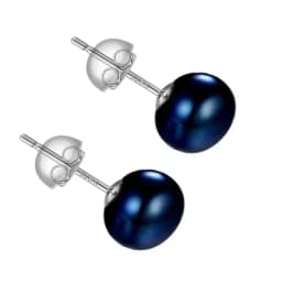 Senlissi- Genuine FreshWater Pearl Stud Earrings For Women 7-8-9 White Pink Pearls 925 Sterling Silver 18K Female Party Jewelry