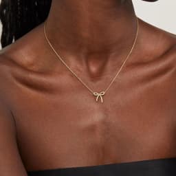 Gold Necklace for Women Bow Necklace Gold Silver Plated Necklace Cute Bow Pendant Choker Chain Necklaces for Women Jewelry Gift