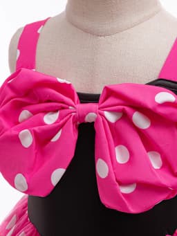 Children's Day Girls Cute Princess Dress WIith Bowknot Headband Kids Minni Polka Dot Gown For Birthday Party Carnival Costume