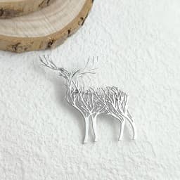 Charming punk style tree of life sika deer stainless steelGold-plated 18K brooch, black suit accessories, wedding matching set