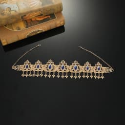 Moroccan Wedding Hair Chain Jewelry for Women's Headpiece Luxury Gold Color Crystal Bridal Hair Accessories Gift