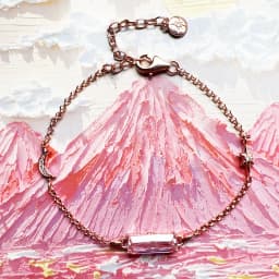 Rose Gold Plated Bracelet Pink Stone Star and Moon Summer 925 Sterling Silver Jewelry Romantic Gift For Women