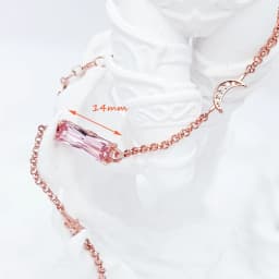 Rose Gold Plated Bracelet Pink Stone Star and Moon Summer 925 Sterling Silver Jewelry Romantic Gift For Women