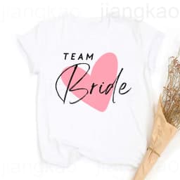 Heart Printed Team Bride Shirts Bride Bachelorette Party T-shirt Hen Party Bridal and Friends Family T-shirt Bridesmaid Outfit
