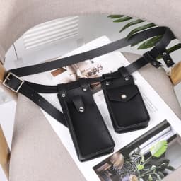 Two Piece Locomotive Package New Phone Bags Female Crossbody Fashionable PU Belt Waist Bag Trendy Crossbody Bag