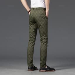 2024 New Men's Casual Plaid Pants Business Casual Slim Fit Black Blue Red Khaki Classic Style Trousers Male Brand Luxury Clothes