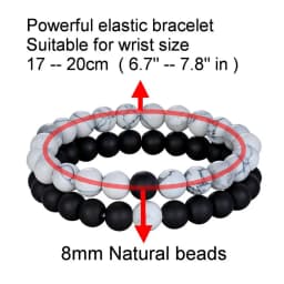 TYO Marble Tiger Eye Matte Onyx Stone Beads Cubic Zirconia Hand Jewelry Accessories Elastic Stretch Men Bracelet Birthday Gift