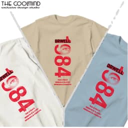 Coolmind U0014-T2 1984 Graphic Print Men T Shirt O-Neck Loose Tshirt Men 100% Cotton Tee Shirts