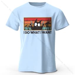 Men's I Do Waht I Want Printed T-Shirt 100% Cotton Funny Oversized Graphic Tees for Men Women Summer Tops