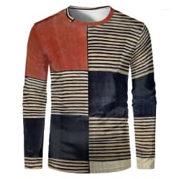 Men Simplicity Stripe Printed Long Sleeve T-shirt Casual Comfort Stretch Tshirts Fashion O-Neck Loose Women Sports Pullover Tops