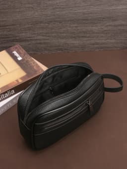 Men's Business Clutch Bag Travel Essentials Outdoor Toiletry PU Portable Handheld Cosmetic Bag Large Capacity Elegant Design