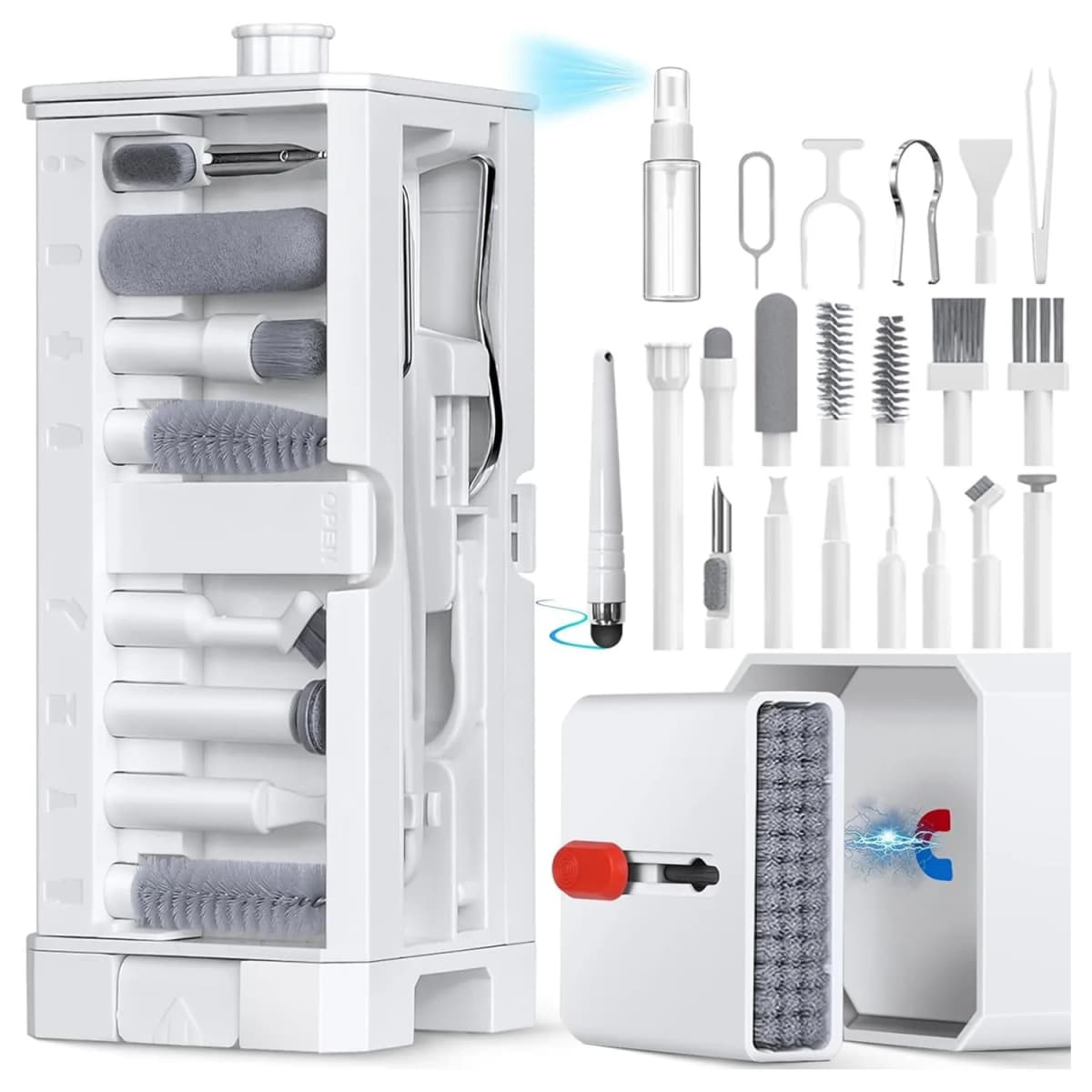 20/32-in-1 Multi-Functional Deep Cleaning Kit for iPhone Ports, AirPods, Keyboard, and Keycap Removal - Precision Tools