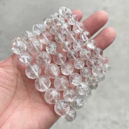 JD Natural Stone Azeztulite Rock Quartz Cracked Crystal Bead Bracelets Women Men Reiki Healing Stretch Jewelry Couple Party Gift