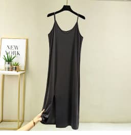 Womens Modal Full Slip Dress Underwear Veststrap Solid Long Under Dress Camisole Slips Inner Petticoat Women Intimates