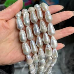 13x22mm 4A Natural Freshwater Pearl Threaded White Baroque Peanut Spacer Bead for Jewelry Make DIY Necklace Bracelet Accessories