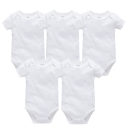 5 Pcs Set Baby Boys Clothes 100% Cotton Solid Black Short Sleeve Blank Baby Bodysuits Body Bebe Newborn Jumpsuit Plain 0-24 M