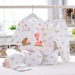 5 Pcs/set Newborn Baby 0-3 Month Clothing Set Babies T-Shirt Pants Hat Boy Girl Clothes Cotton Set