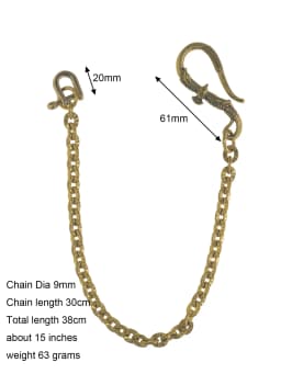 Soild Brass Trousers Jeans Wallet Oval Sunflower Pattern Chain Key Chain Indian Eagle Hook Hook D Shackle Links