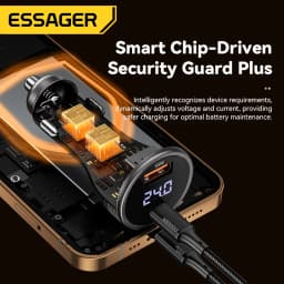 Essager 100W Car Charger USB C Quick Charge PD 45W for iPhone 15 Pro 14 Xiaomi Poco Samsung Galaxy S24 Fast Charger Charging