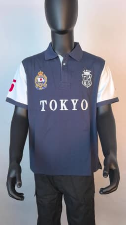 Men's Polo Shirt Tokyo Japan Royal Short Sleeve Leisure Sports Party Cotton Embroidered Luxury Contrast Color Original Design