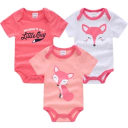 3 Pcs a lot Baby Gilrs Bodyusit 100% Cotton Unicorn Design Short Sleeve Summer Newborn Clothes 0-12 Months Costume