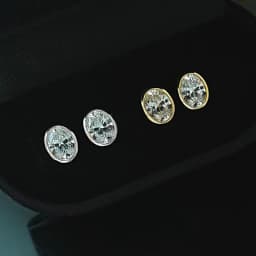 925 silver women's personalized earring package with gold single diamond cultivation, high carbon diamond oval egg shape, niche