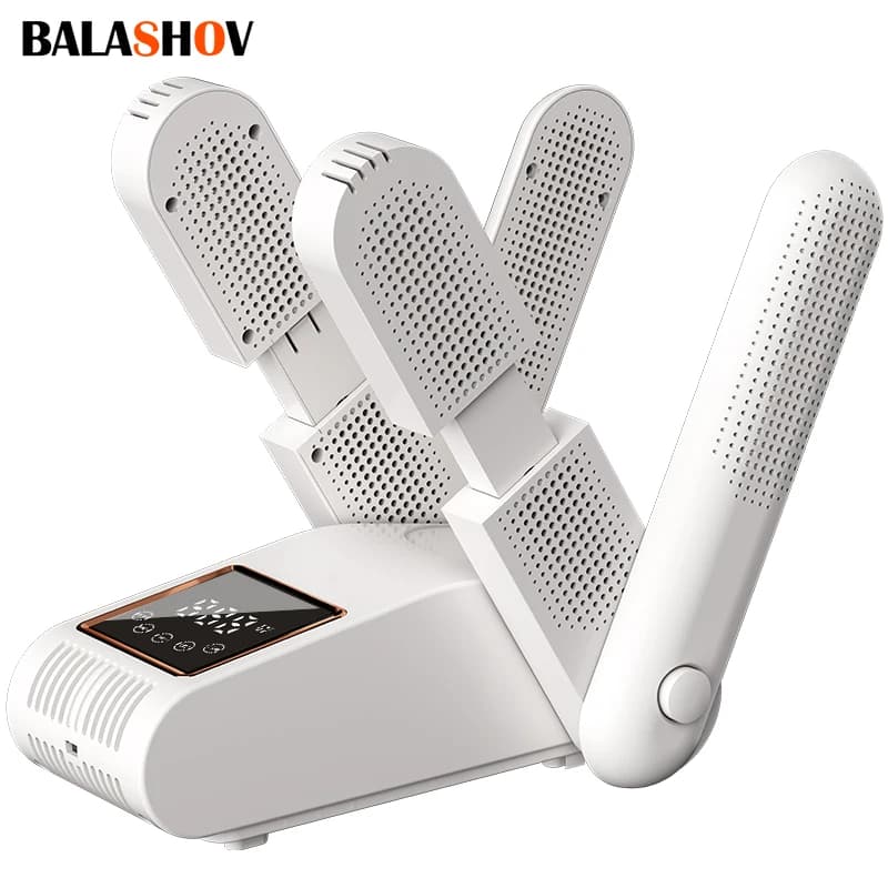 Shoe Dryer Portable Electric Shoe and Boot Dryer 180° Folding Design Smart Display for Shoes Gloves Hats Socks Ski Boots