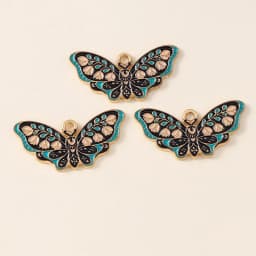 Leslie 10pcs Beautiful Enamel Insect Flower Moon Star Moth Butterfly Charms for Earrings Necklace Jewelry Making Accessories