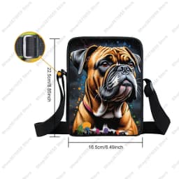 Watercolor Painting German Shepherd Pug Border Collie Chihuahua Dog Pattern Crossbody Bag Women Handbag Messenger Phone Holder
