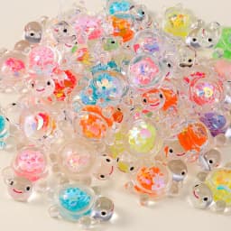Leslie 10pcs 21x30mm Creative Resin Glitter Turtle Charms Tortoise Pendants for Earrings Necklace Jewelry DIY Cute Kids Toys