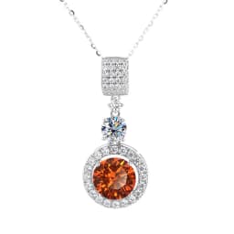 5ct Moissanite Diamond Pendant Necklace with Certificate Blue Green Pink Color Round Shape D Color VVS Moissanite Jewelry Gift