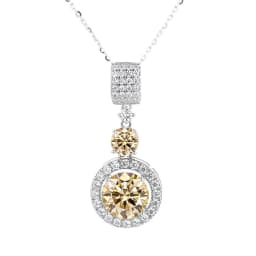 5ct Moissanite Diamond Pendant Necklace with Certificate Blue Green Pink Color Round Shape D Color VVS Moissanite Jewelry Gift