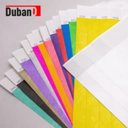500-piece set of disposable solid-color wristbands, made of Tyvek waterproof paper, with options for coded and non-coded styles