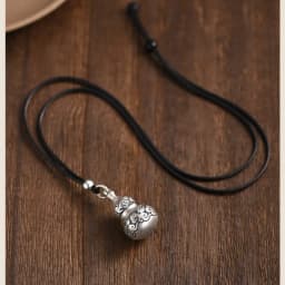Buyee 925 Sterling Silver Pendant Chain Vintage Thai Silver Gourd Necklace for Men Women Buddhist Charm Unisex Jewelry Gift