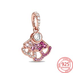 925 Sterling Silver Rotating Star Chart&Puzzle&Wine Bottle&Snowflake&Double Wings Dangle Charm Fit Brand Bracelet Shining Zircon