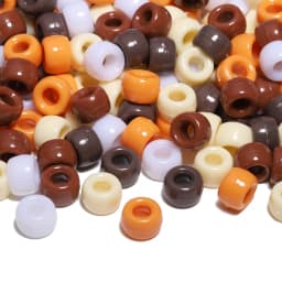 500pcs Mixed Brown Pony Beads 6x9mm Acrylic Hair Bead Big Hole Spacer Beads For Diy Craft Jewelry Bracelets Making Supplies
